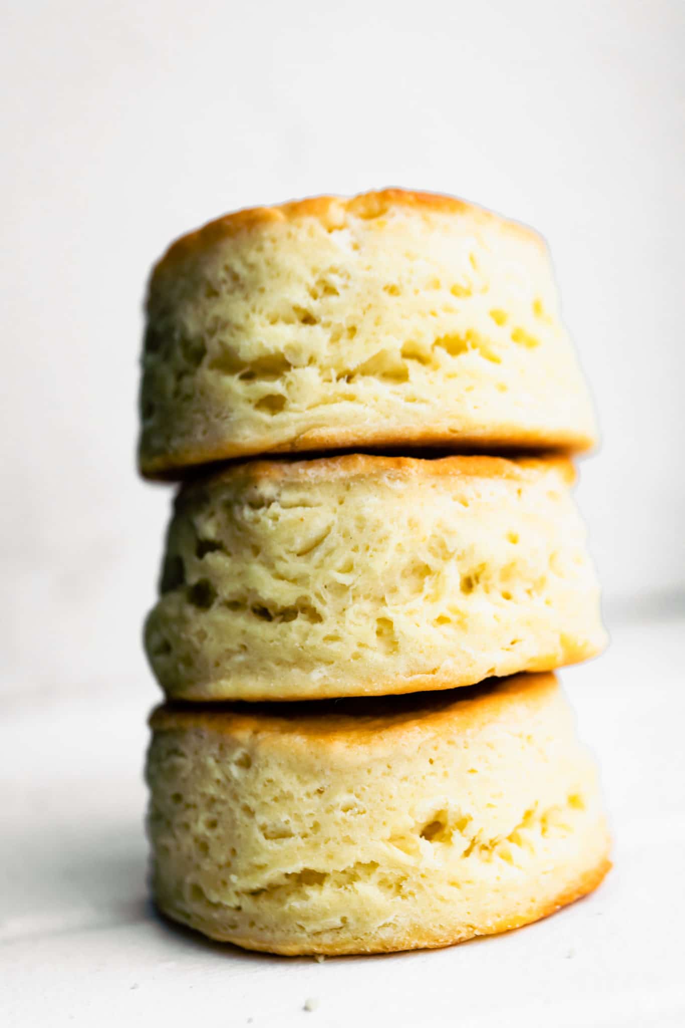 3 gluten free biscuits stacked on top of each other