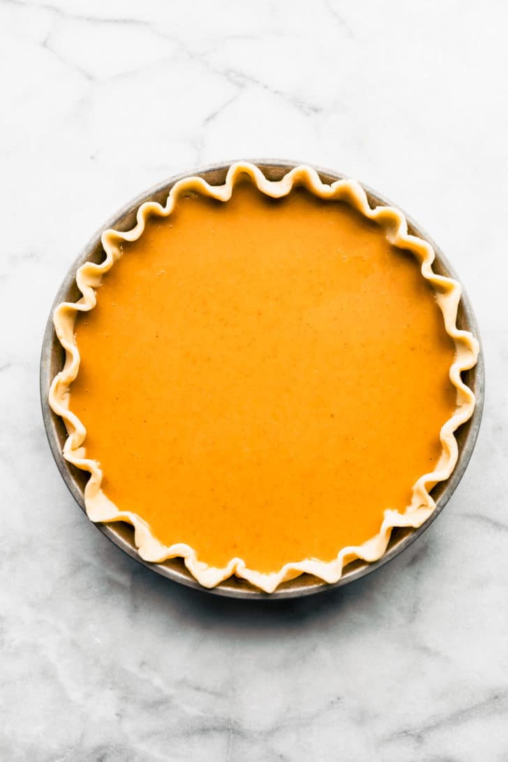 unbaked gluten free pumpkin pie