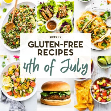 A grid of 6 gluten-free 4th of July food photos with a text overlay.