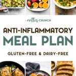 Photo collage of 6 anti-inflammatory recipes with a text overlay.