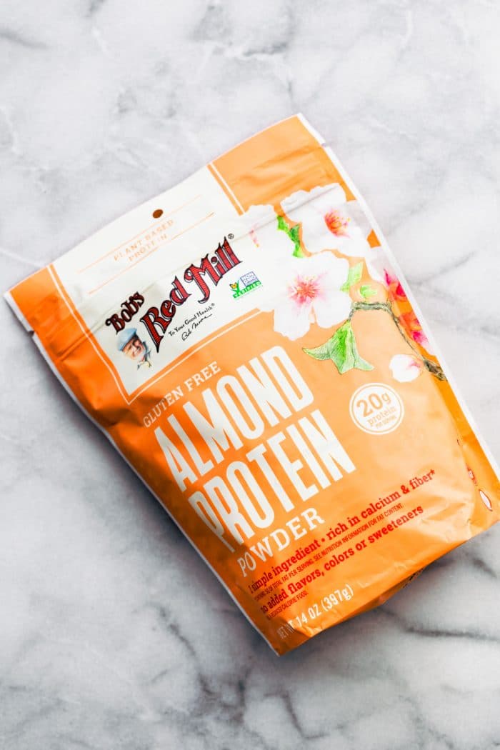 package of Bob's Red Mill almond protein powder