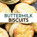 A photo of The Best Gluten-Free Buttermilk Biscuits with a text overlay for pinterest.