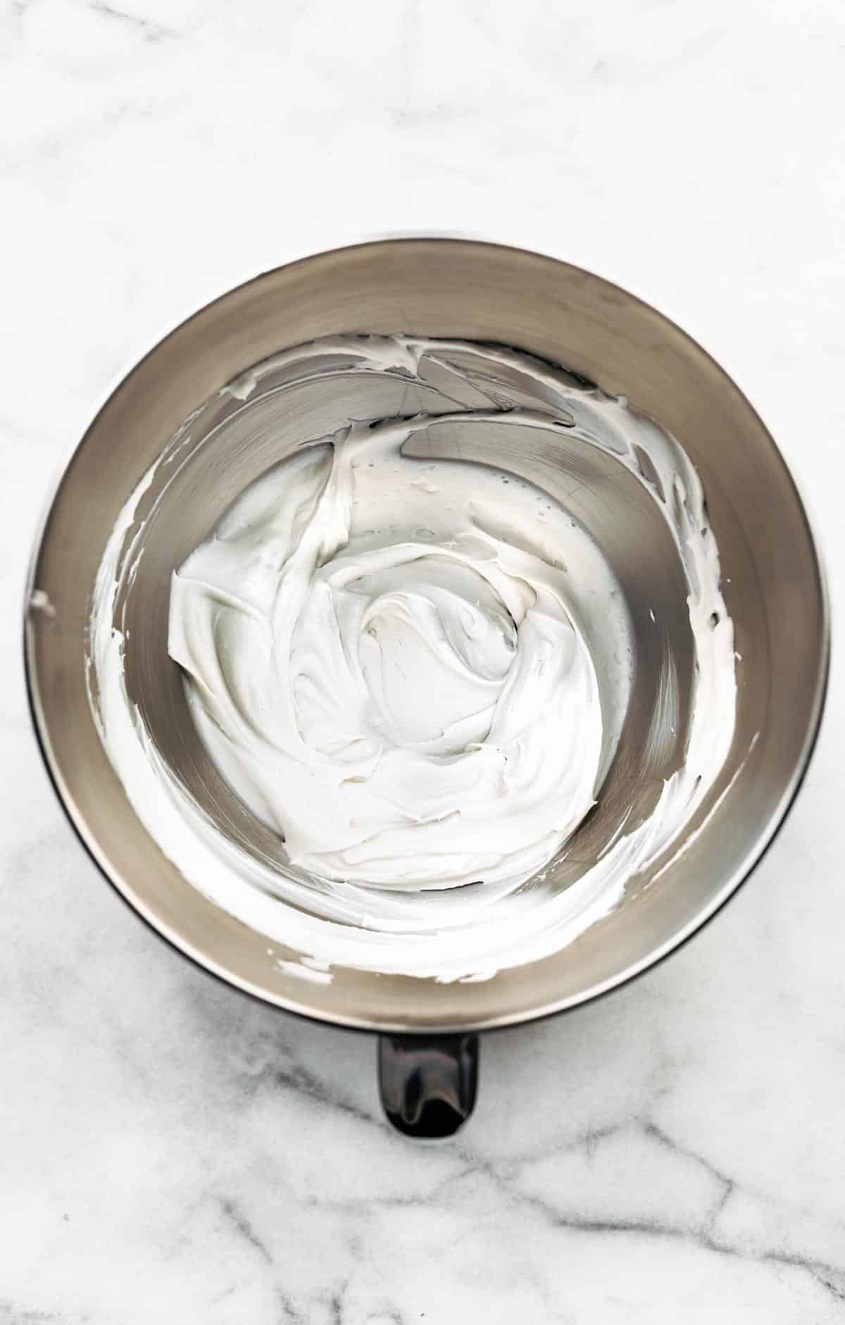 coconut cream in a mixing bowl