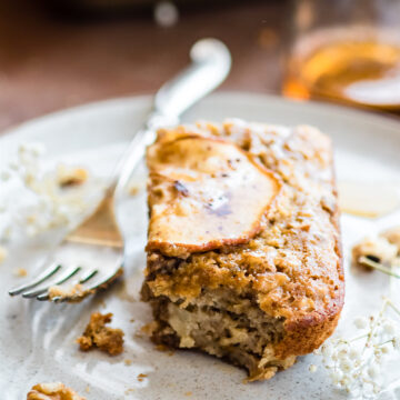 slice of gluten free apple sausage breakfast bake