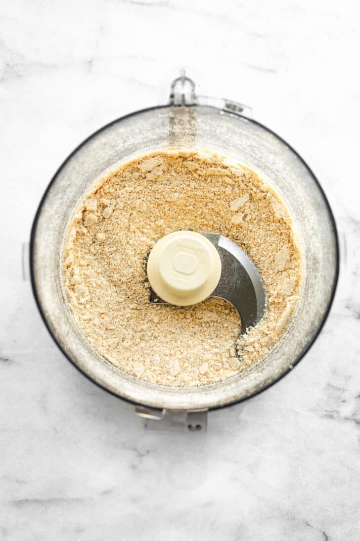 ground oats and cashew in a food processor