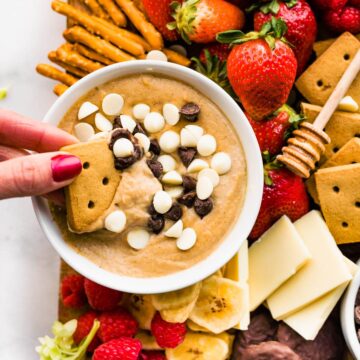 chickpea cookie dough dessert hummus on sugar free dessert platter