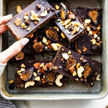 No Bake Chocolate Coconut Cashew Fig Bars (VEGAN, GRAIN FREE)
