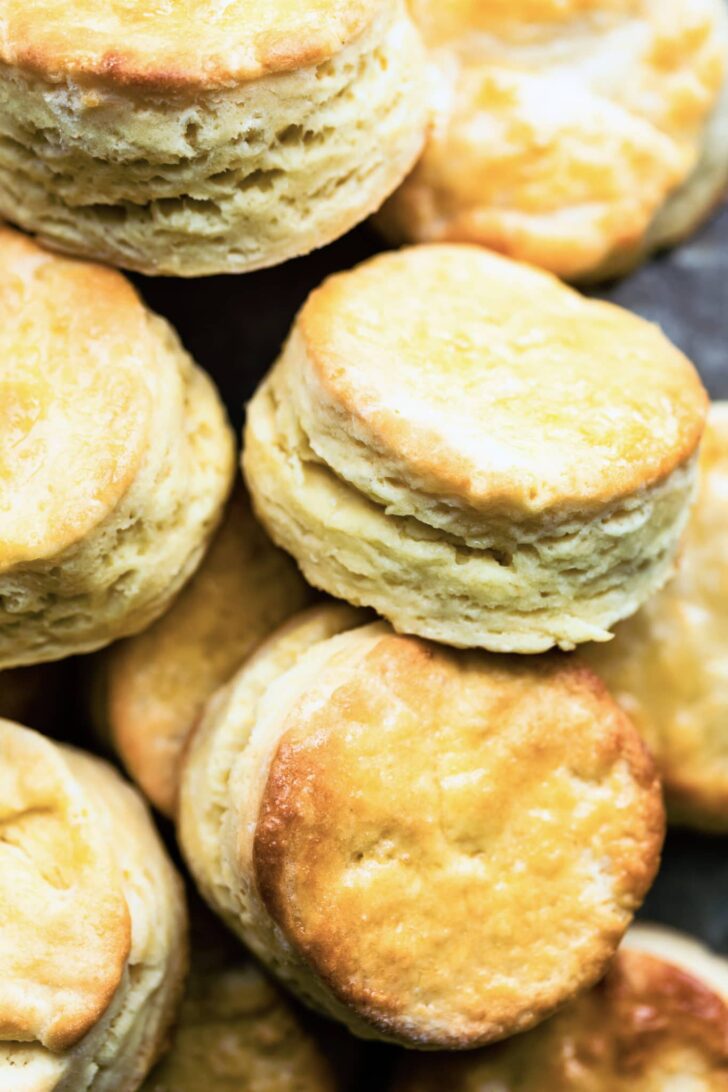 a pile of gluten free biscuits