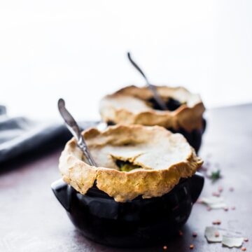 gluten free pot pies filled with an easy chicken curry filling