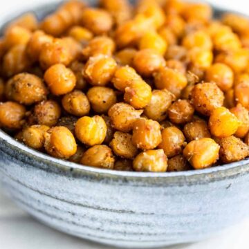 a bowl of savory roasted chickpeas