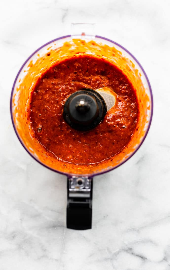 bbq cranberry sauce in a food processor