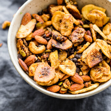 bowl of chunky monkey trail mix